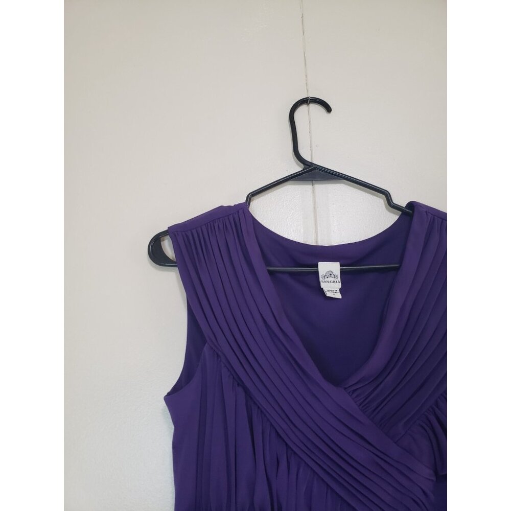 Sangria Womens 6 Semi Formal Maxi Dress Purple Draped Pleated Party Homecoming - Picture 4 of 6